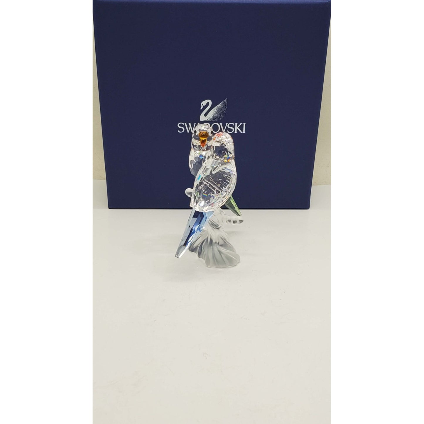 Swarovski Crystal #0680627 "Budgies" Parakeet Parrot Bird w/Original Box & COA