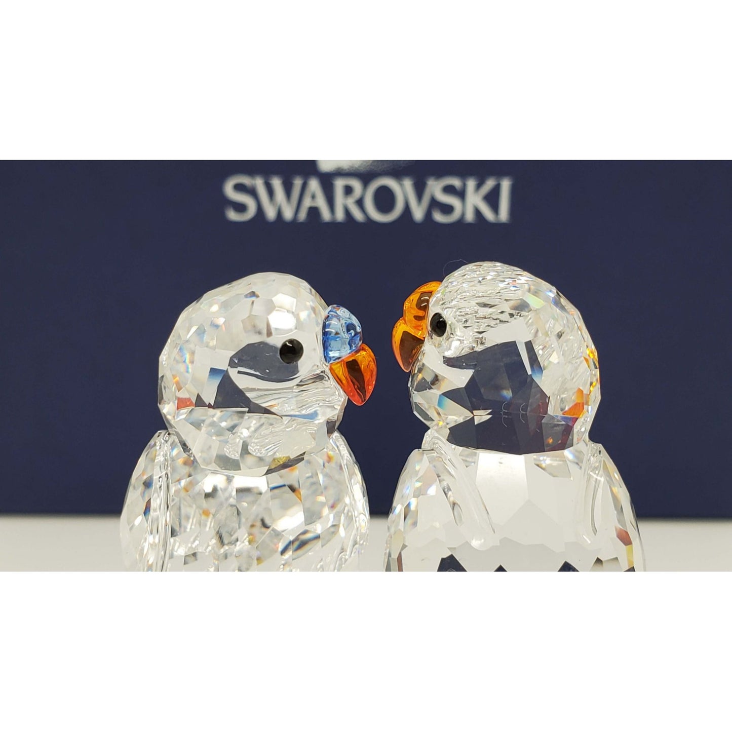 Swarovski Crystal #0680627 "Budgies" Parakeet Parrot Bird w/Original Box & COA