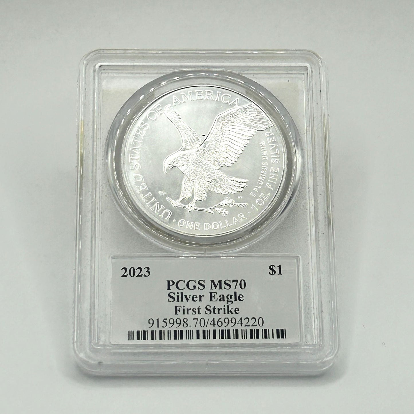 2023 $1 Silver Eagle PCGS MS70 First Strike - David Hall Signed Label
