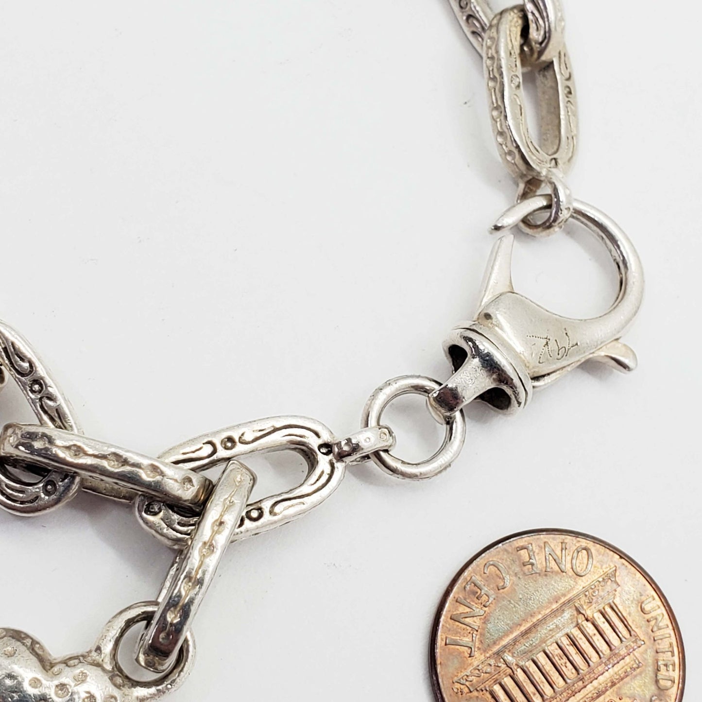 Lucky Four Leaf Clover Charm Pendant Bracelet Sterling Silver