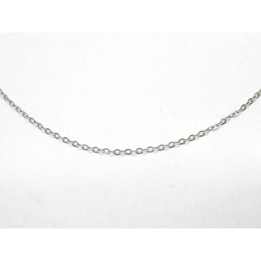 Thin Oval Link Chain Necklace 18" 14k White Gold