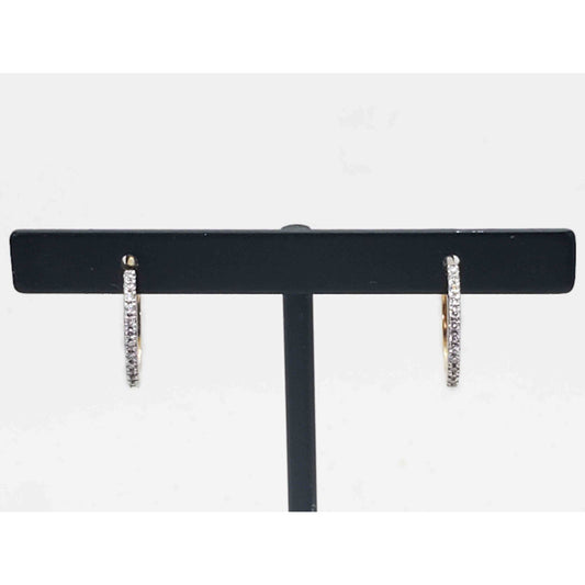 0.23 ctw Diamond Thin Huggie Hoop Earrings 18k Gold