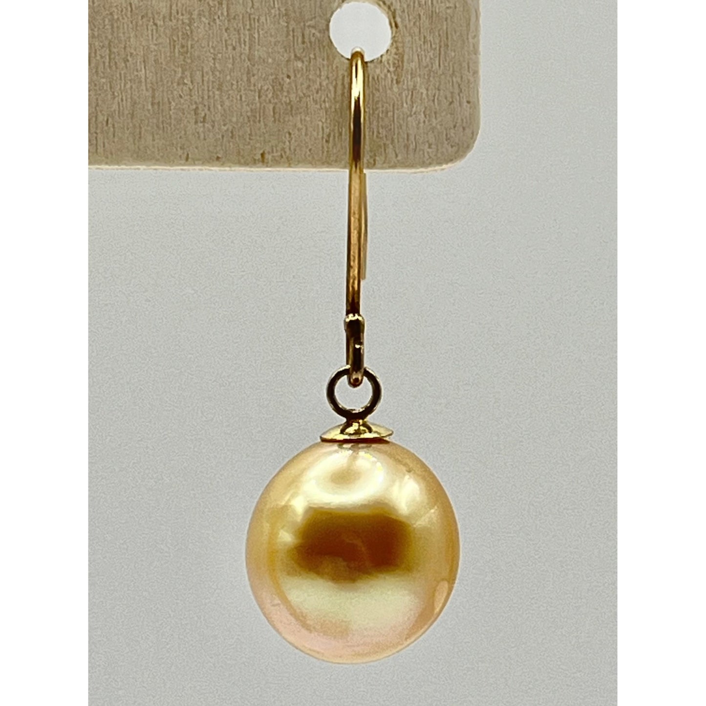 925 Sterling Silver Gold Vermeil Golden Freshwater Pearls Dangle Drop Earrings