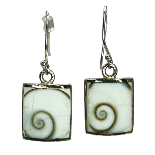 925 Sterling Silver Eye of Saint Lucia Square Dangle Drop Womens Earrings