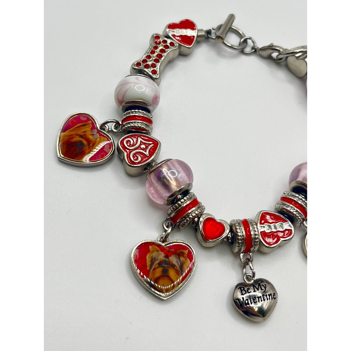 Willabee & Ward Yorkie Dog Lover Charm Bracelet February Base Metal Valentines