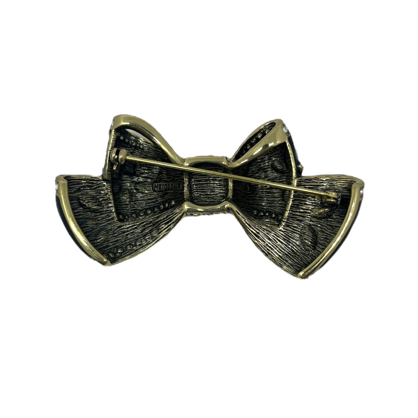 Heidi Daus Belle Beau Enamel and Crystal Bow Pin Brooch Statement