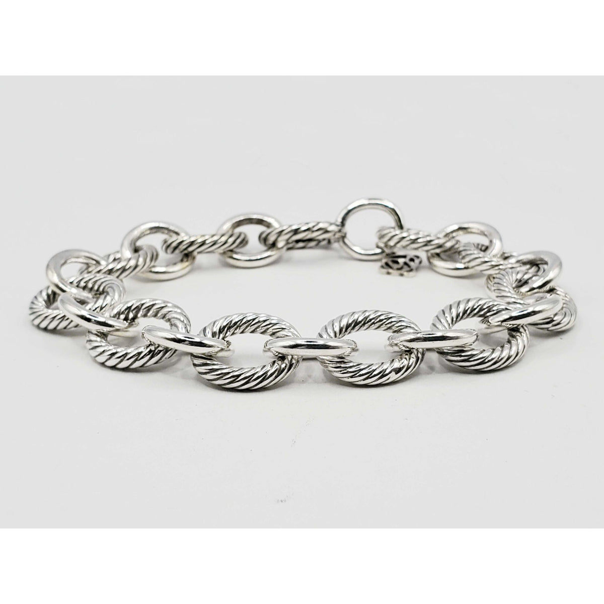 David Yurman Oval Link Chain Bracelet 12mm Sterling Silver 7.5"