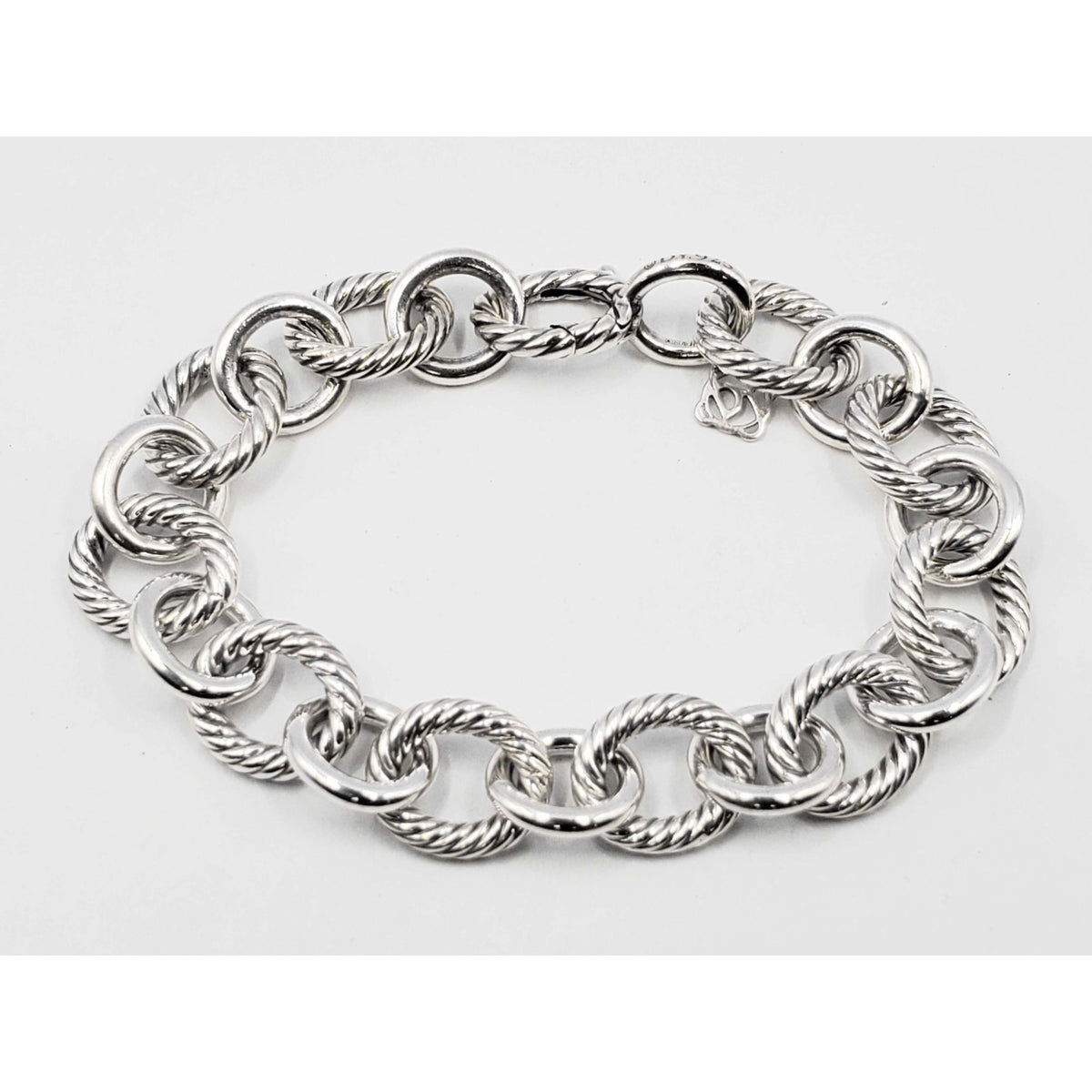 David Yurman Oval Link Chain Bracelet 12mm Sterling Silver 7.5"