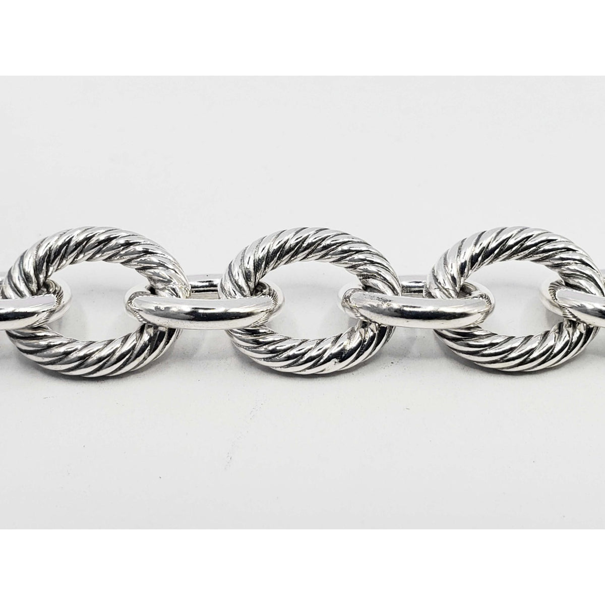David Yurman Oval Link Chain Bracelet 12mm Sterling Silver 7.5"