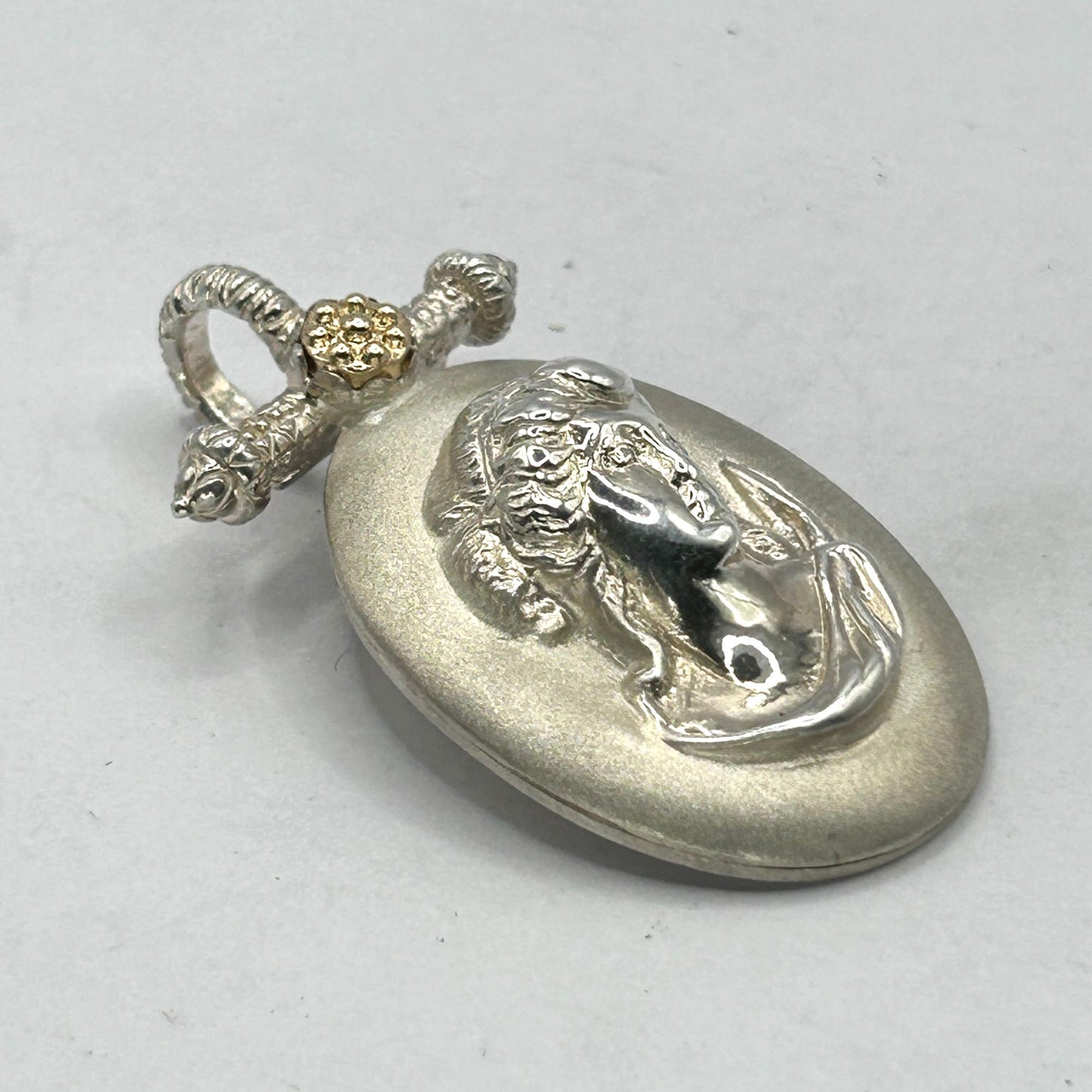 Tagliamonte Cameo 925 Sterling Silver & 14k Yellow Gold Necklace Pendant