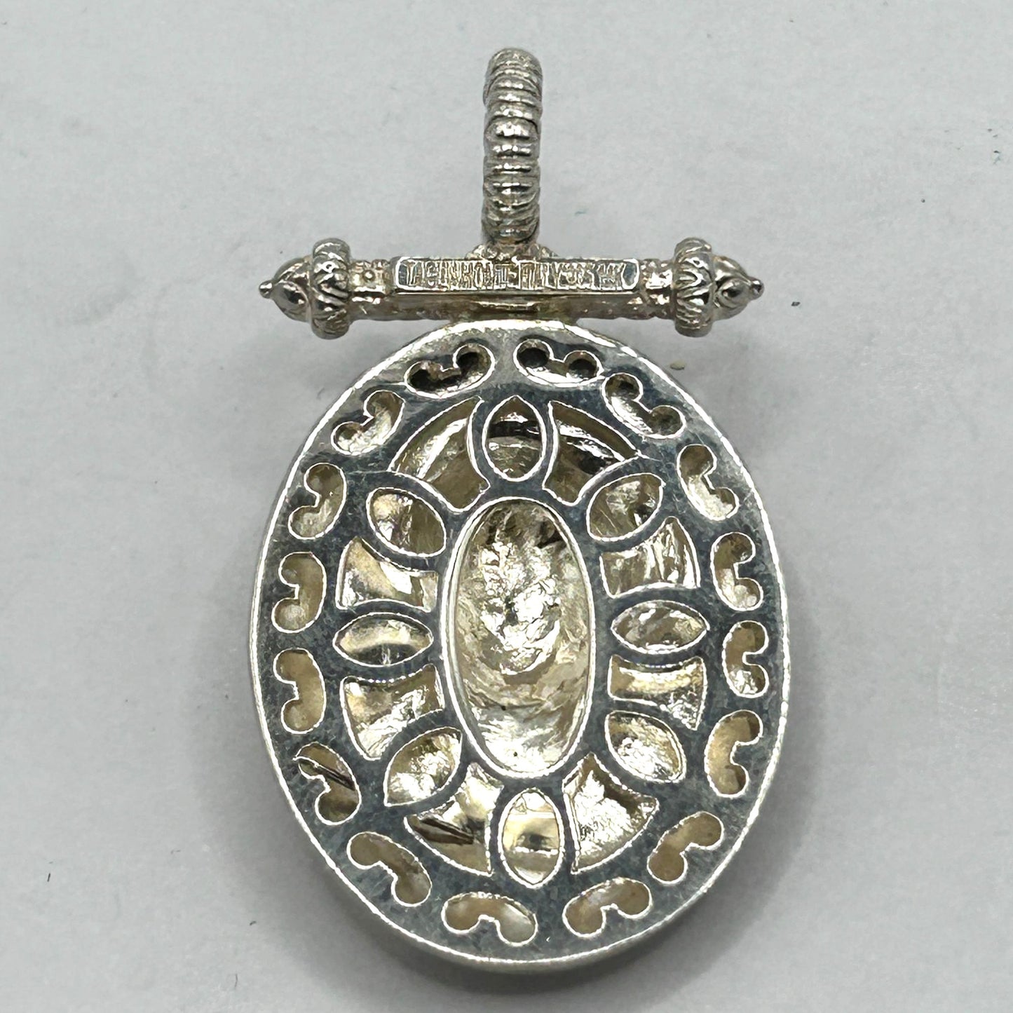 Tagliamonte Cameo 925 Sterling Silver & 14k Yellow Gold Necklace Pendant