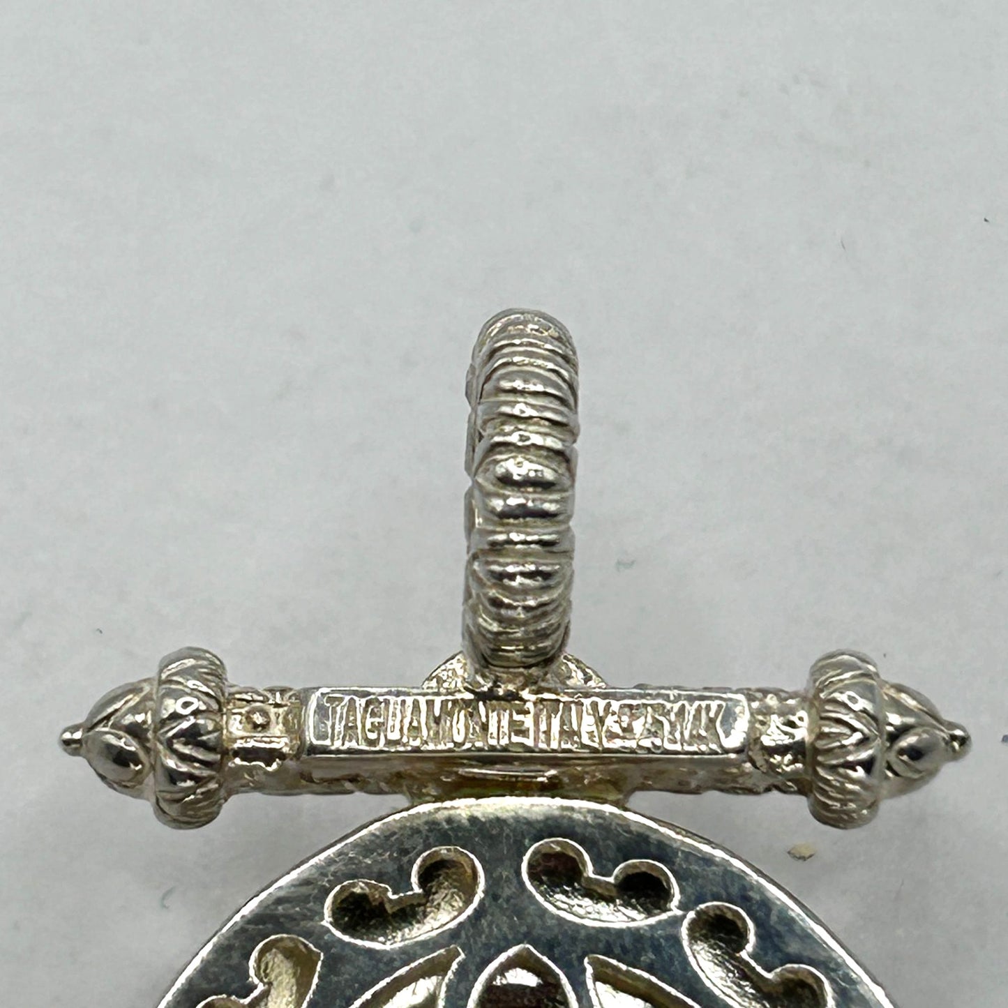 Tagliamonte Cameo 925 Sterling Silver & 14k Yellow Gold Necklace Pendant