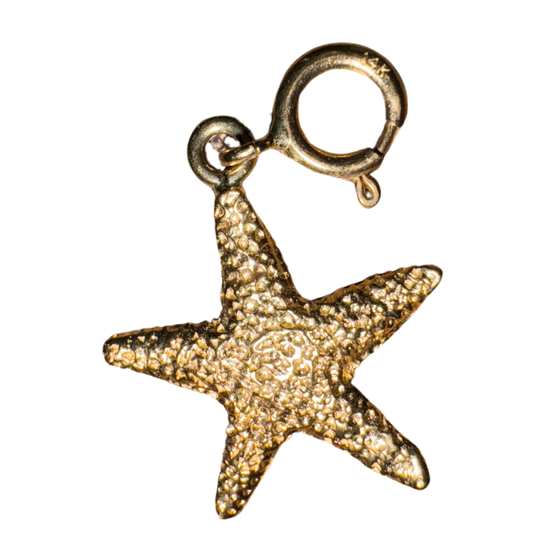 14K Yellow Gold Starfish Pendant Charm