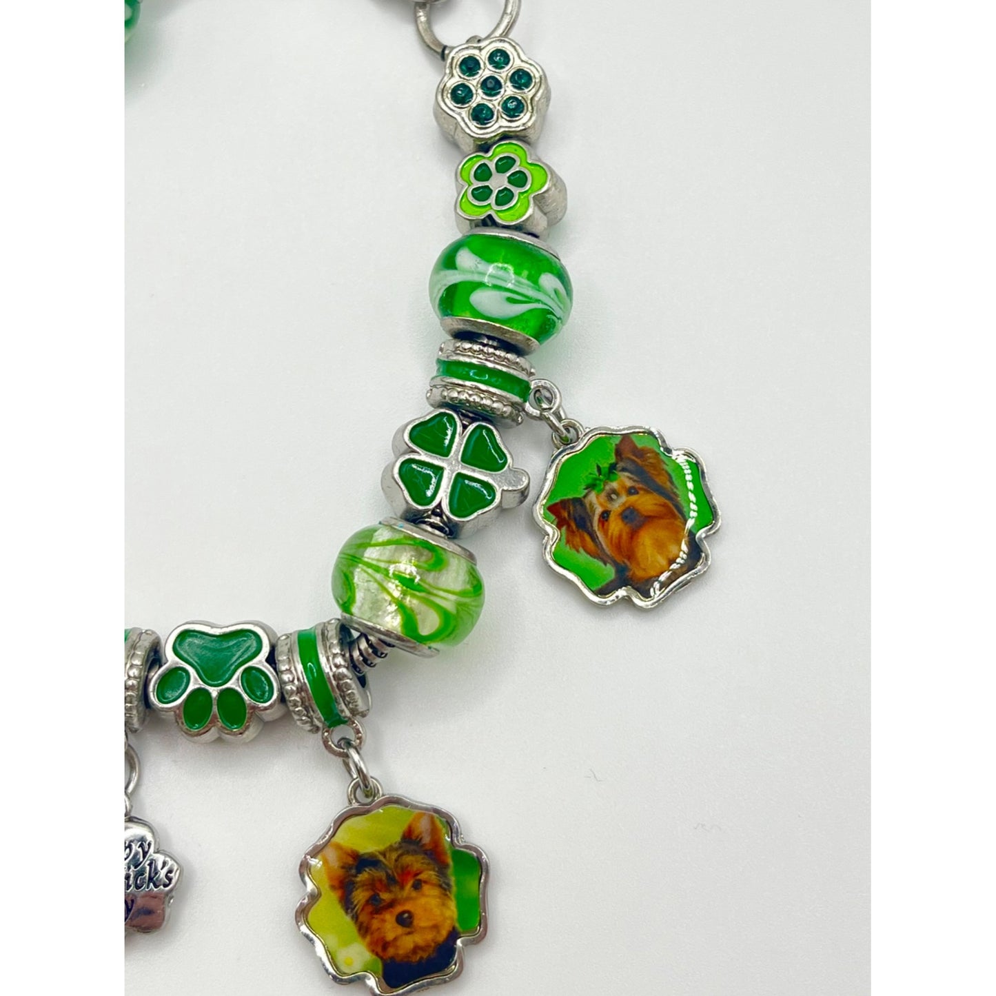 Willabee & Ward Yorkie Dog Lover Charm Bracelet March Base Metal St. Patrick's