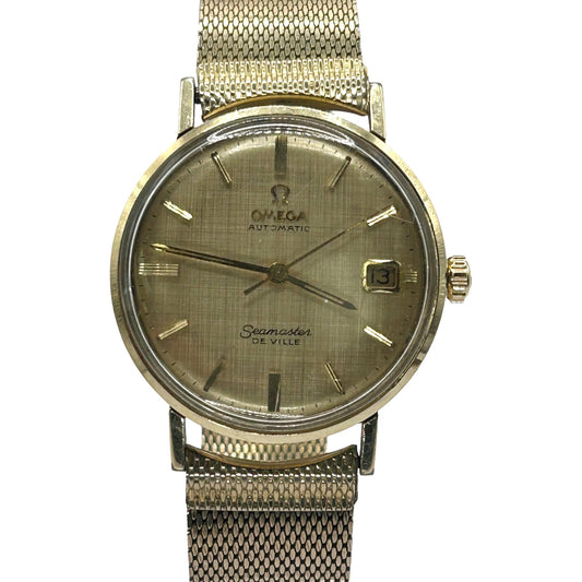Vintage Omega Seamaster De Ville 14k Gold Filled Watch w Kestenmade Strap - Runs