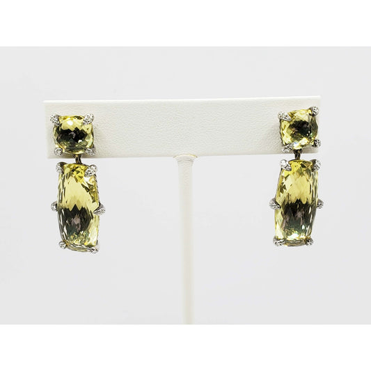 David Yurman Chatelaine Citrine Drop Earrings Sterling Silver