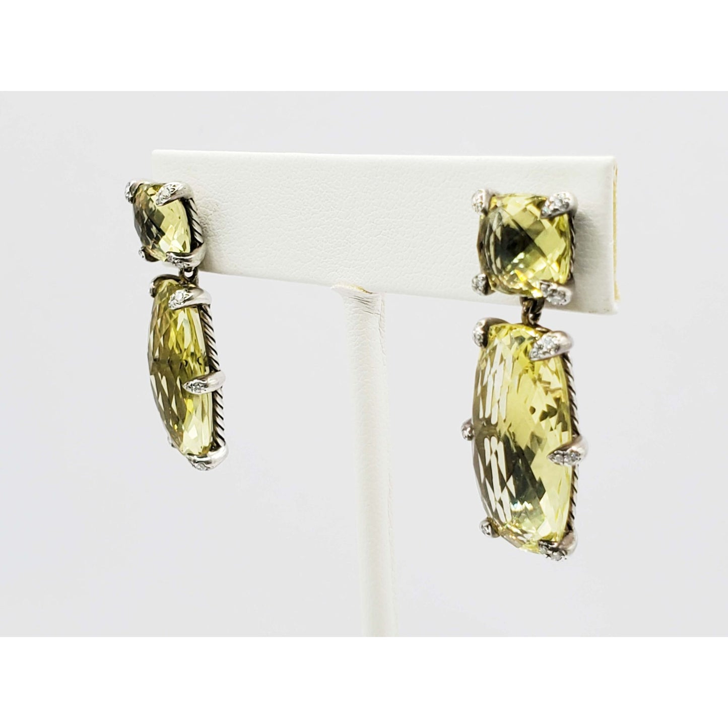 David Yurman Chatelaine Citrine Drop Earrings Sterling Silver