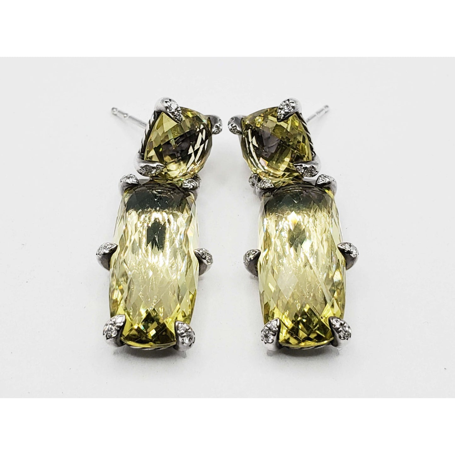 David Yurman Chatelaine Citrine Drop Earrings Sterling Silver