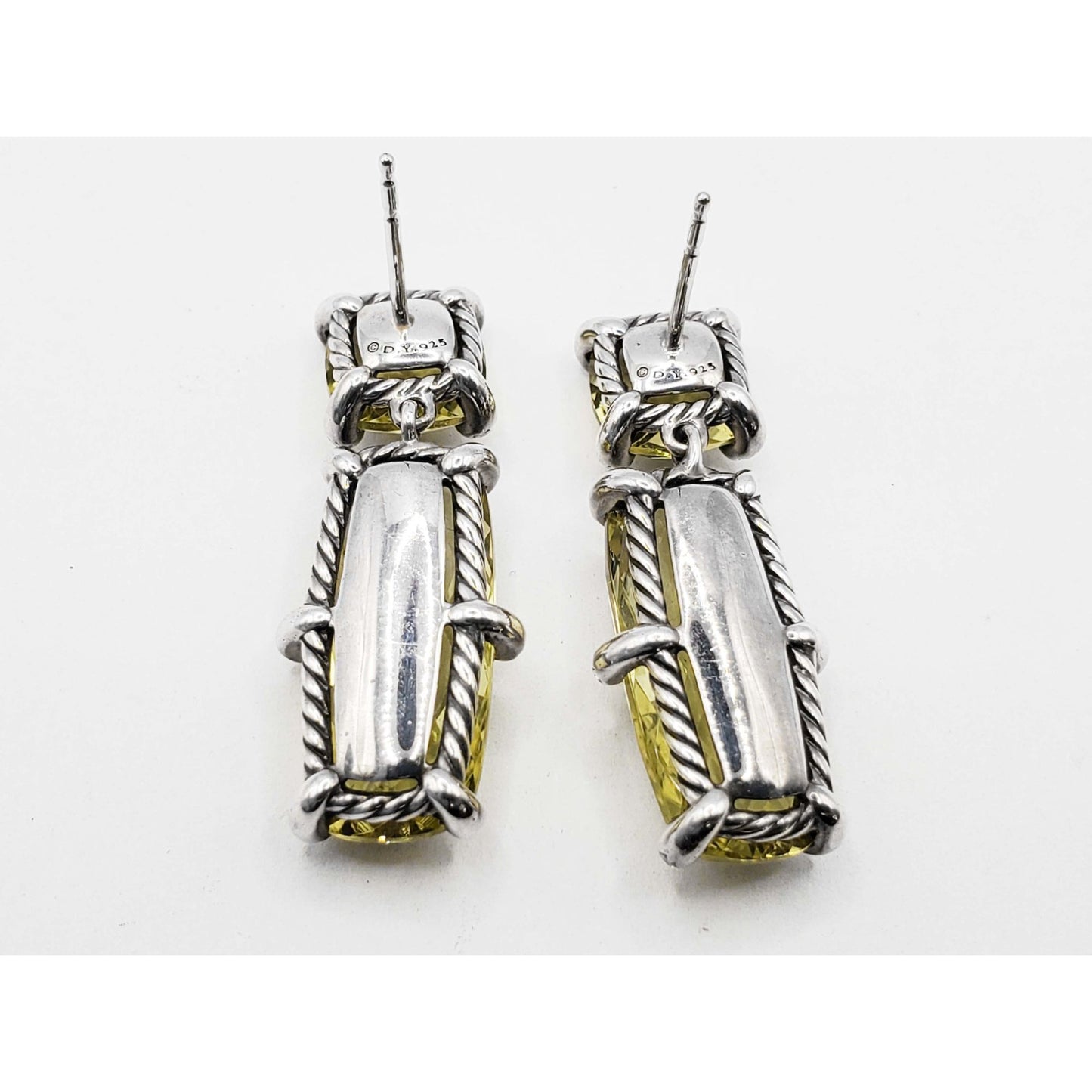 David Yurman Chatelaine Citrine Drop Earrings Sterling Silver