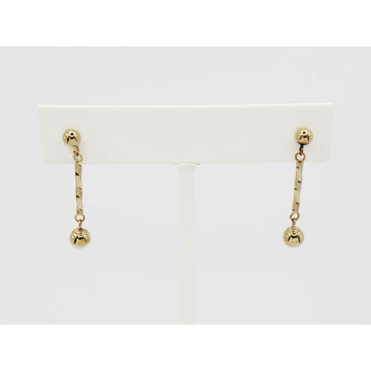 Bead Twist Dangle Earrings 14k Gold