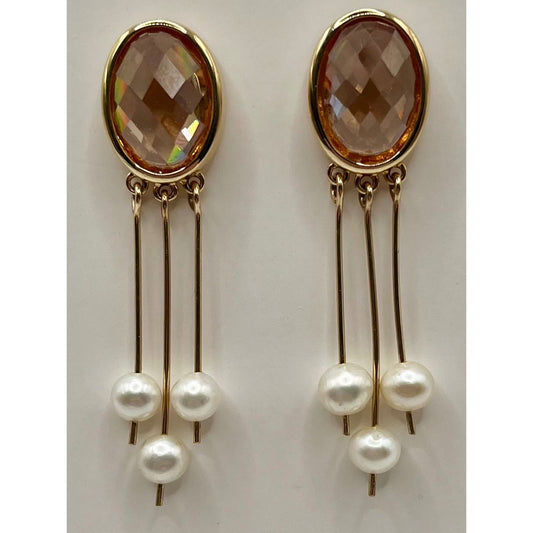 Ross Simons 925 Sterling Silver Drop Dangle Earrings Pearl Tassel Elegant Formal