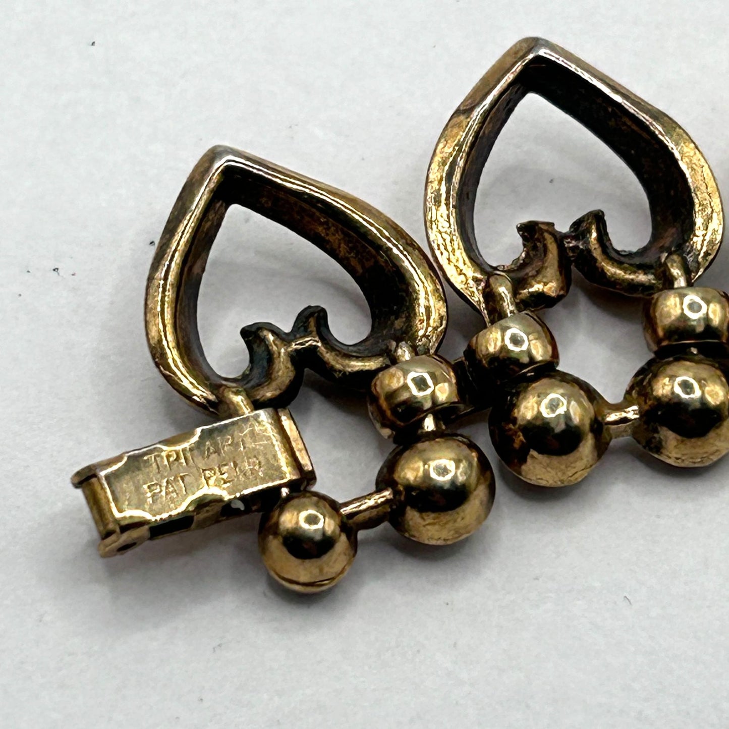 Crown Trifari 1950s Diamante Heart Set Sterling Silver Necklace & Bracelet