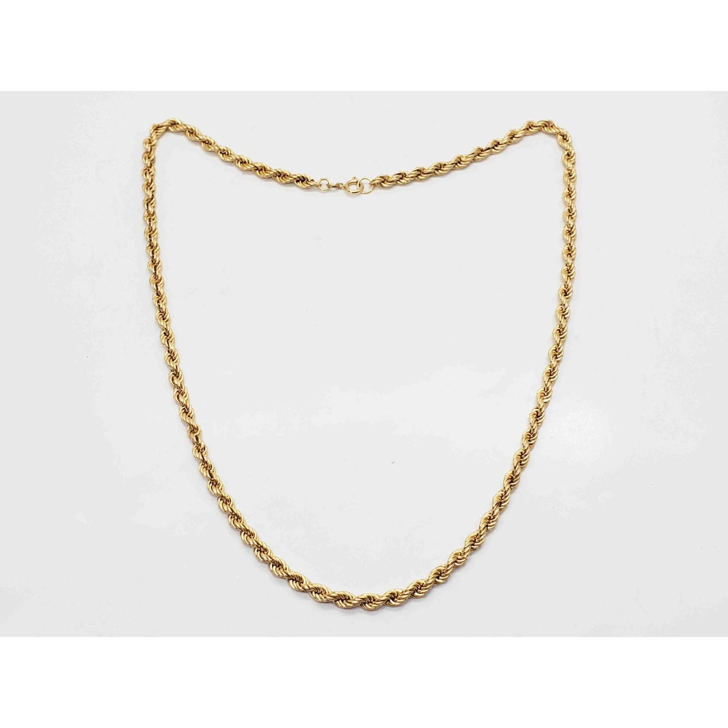 4.7mm Wide Rope Chain Necklace 14k Gold 21" Long