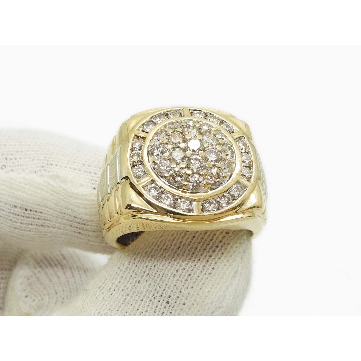 0.93 ctw Natural Diamond Rolex Style Design Ring 10k Two-Tone Gold Size 10