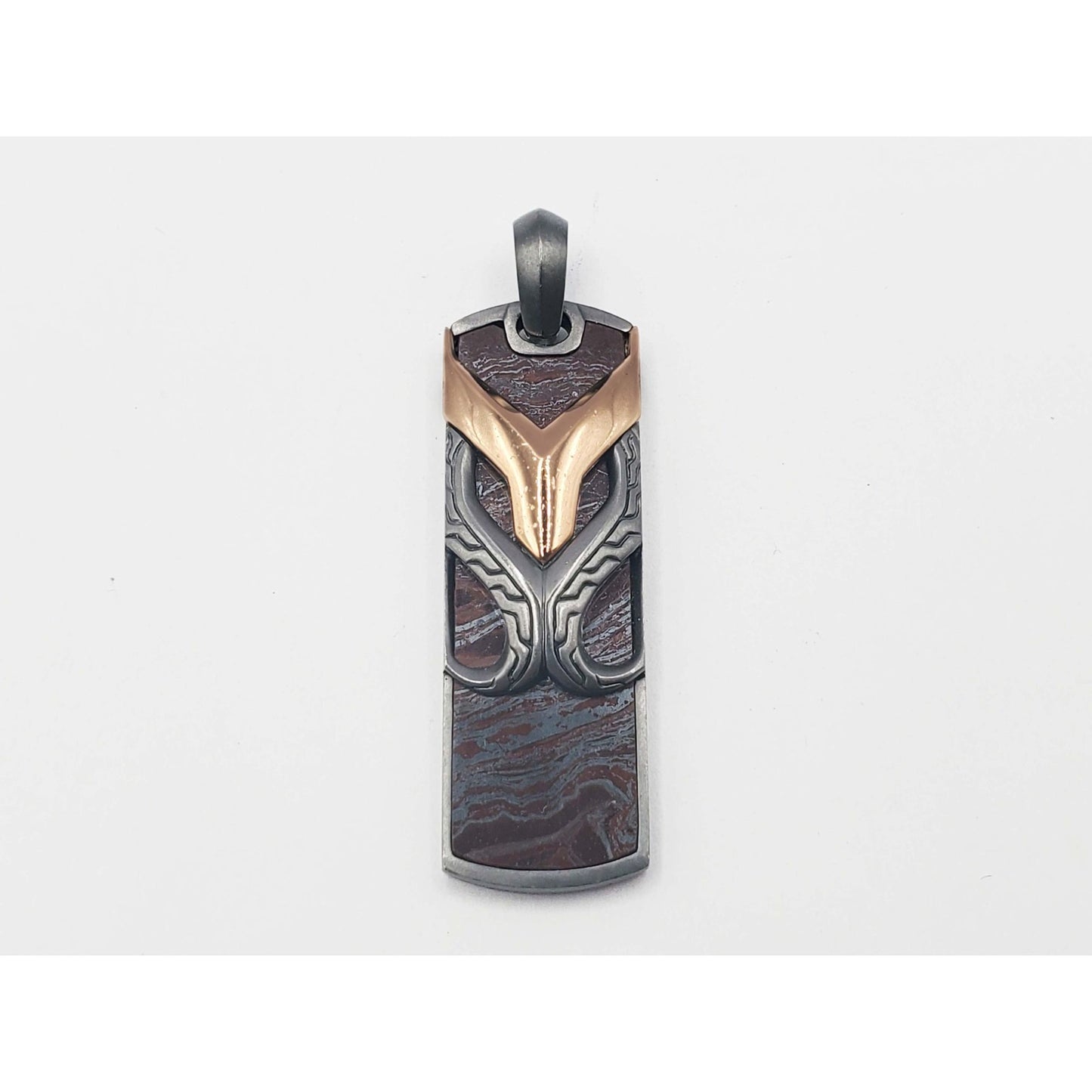 John Hardy Asli Classic Dog Tag Pendant Bronze & Sterling Silver