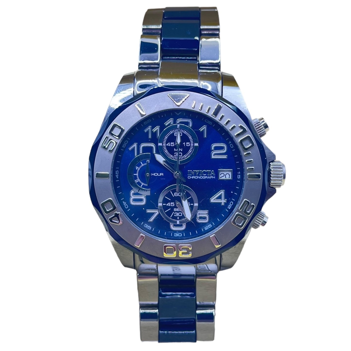 Invicta Pro Diver Blue Dial Two-tone Stainless Steel Chronograph Mens Watch 1251