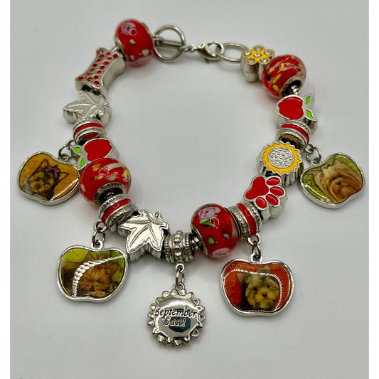 Willabee & Ward Yorkie Dog Lover Charm Bracelet September Base Metal