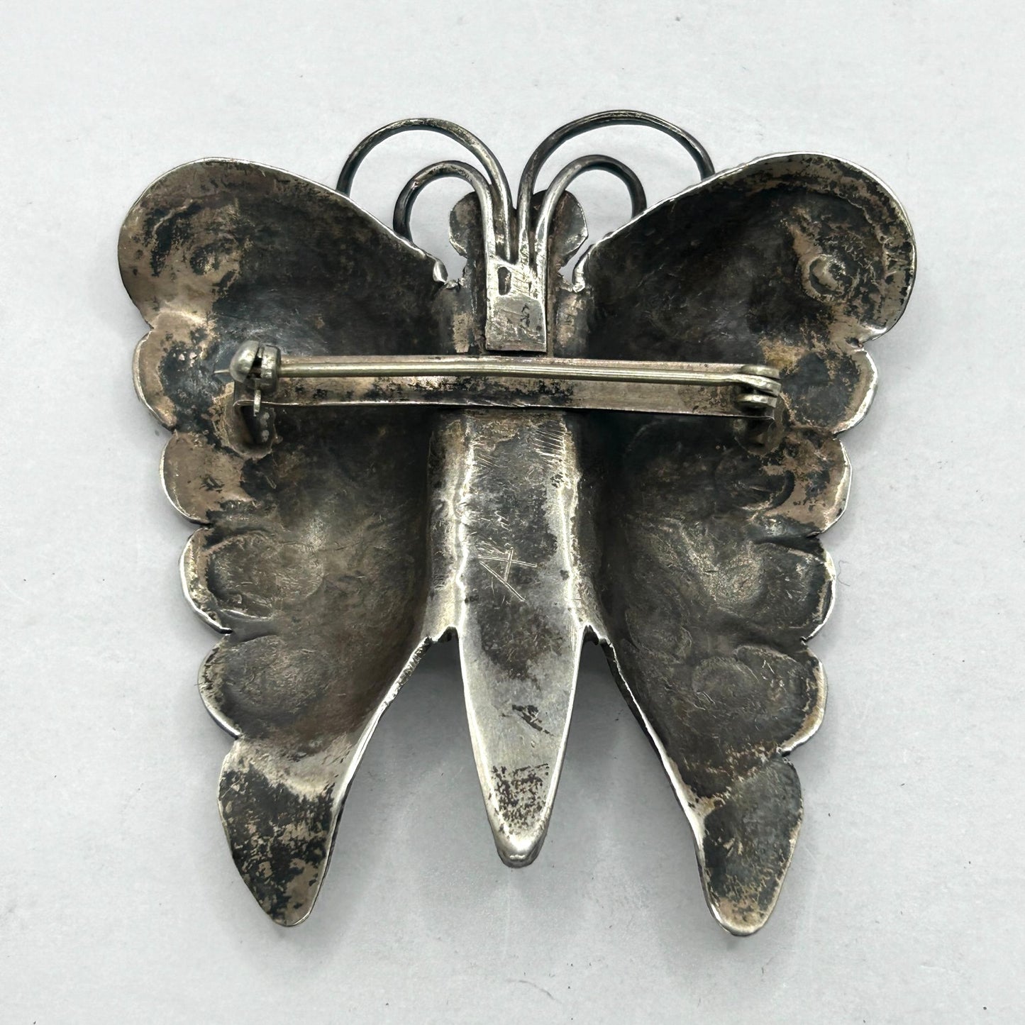 Vintage 925 Sterling Silver & Turquoise Butterfly Brooch Pin