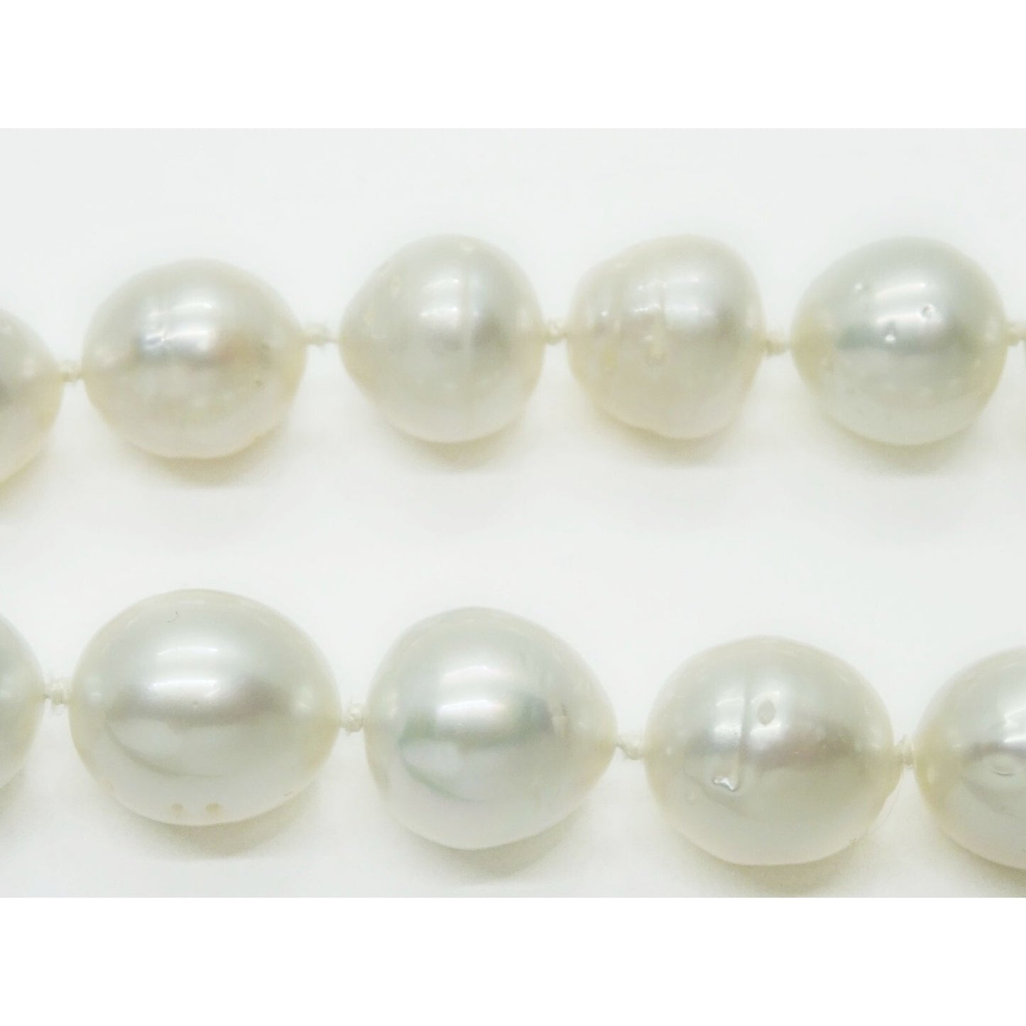 South Sea Pearl Bead Necklace with Diamond 14k Gold Clasp & GIA Report