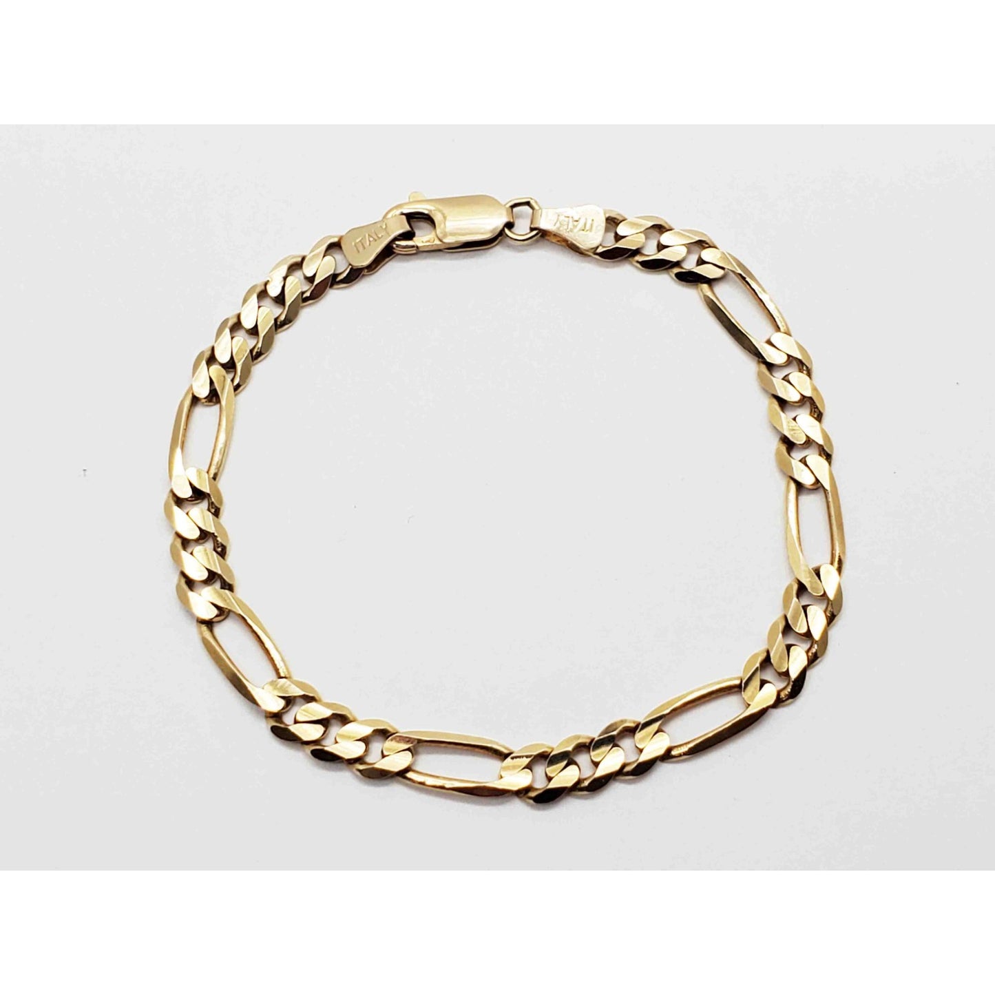 AGC 4.7mm Wide Figaro Bracelet 14k Gold