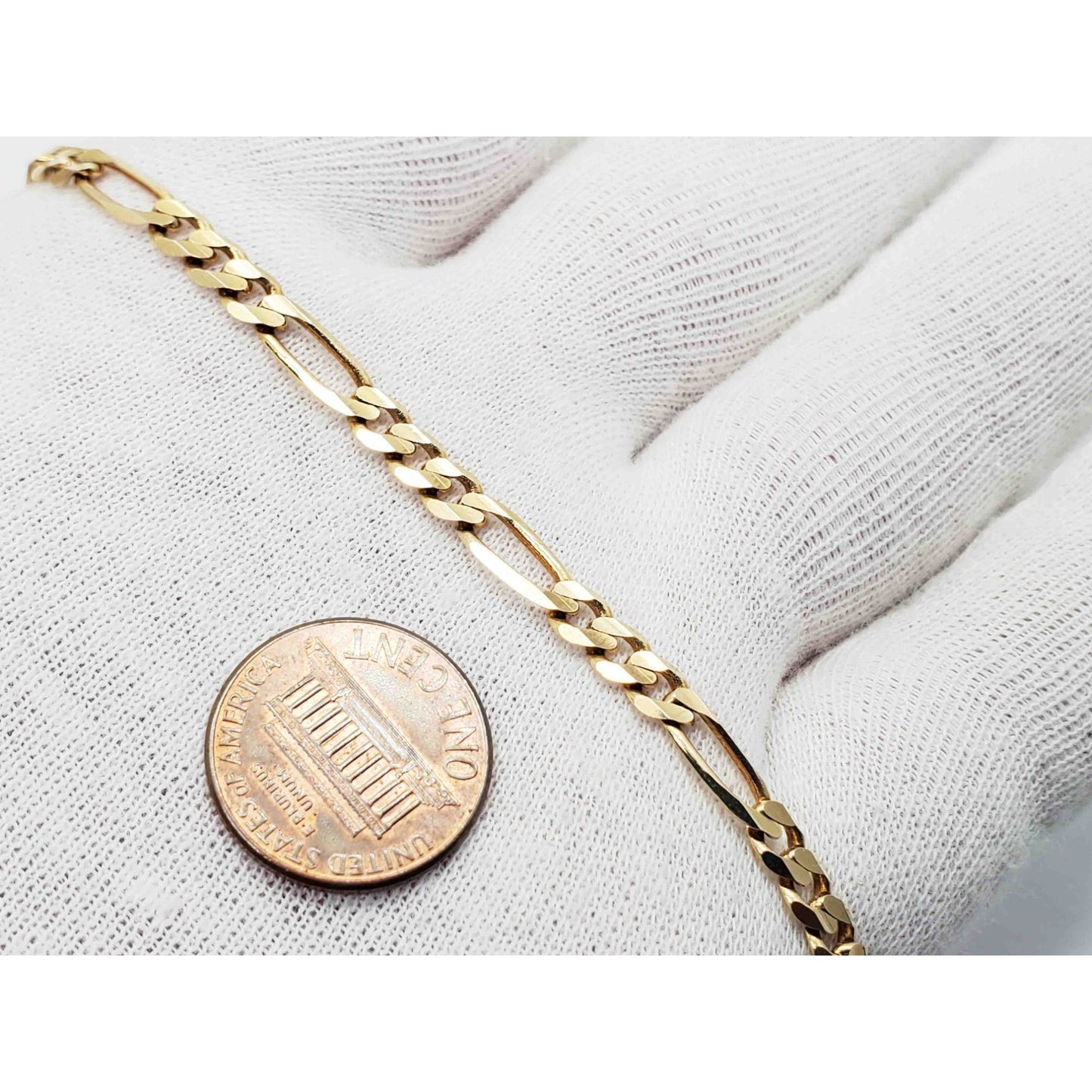 AGC 4.7mm Wide Figaro Bracelet 14k Gold
