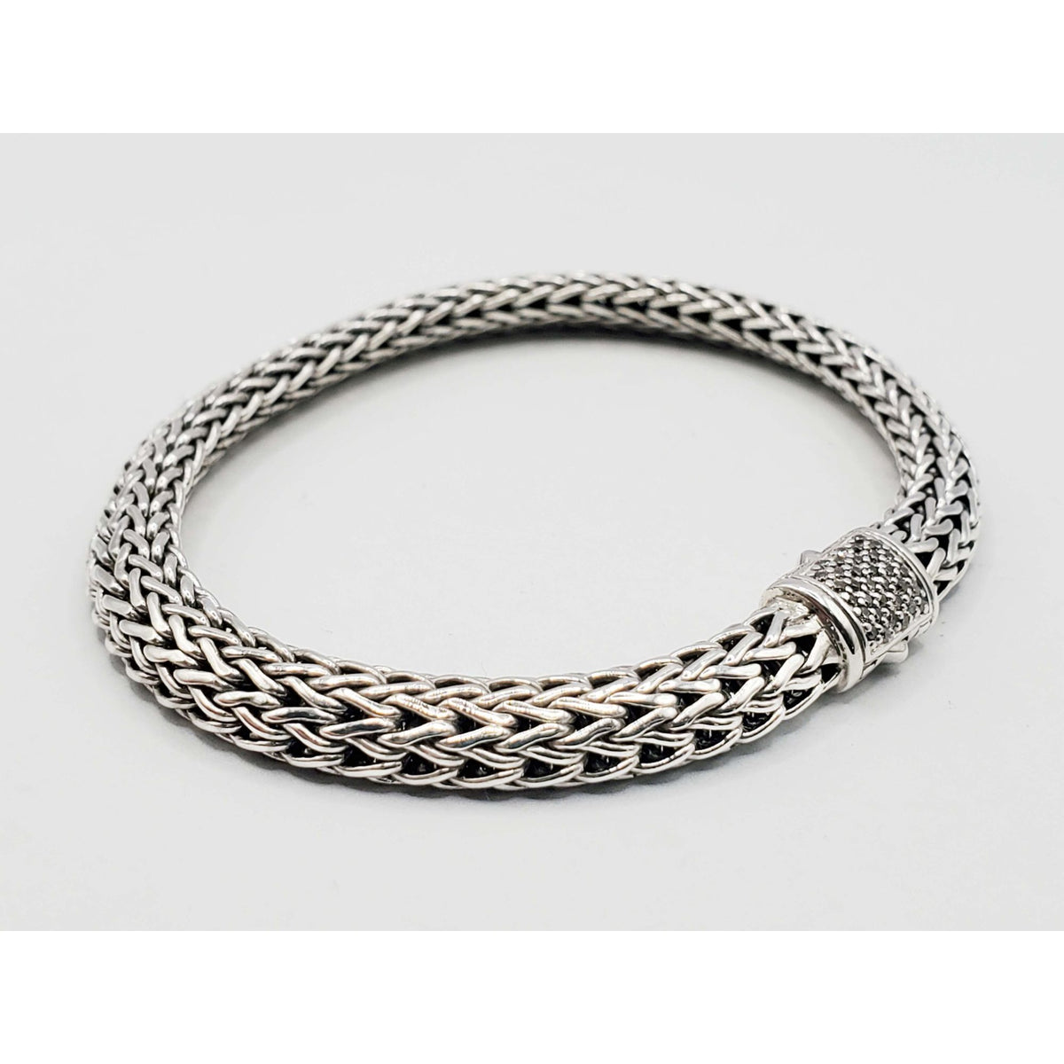 John Hardy 4.5mm Diamond Icon Bracelet Sterling Silver Size L
