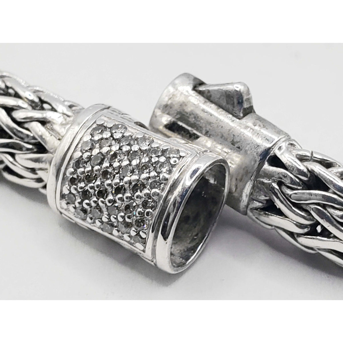 John Hardy 4.5mm Diamond Icon Bracelet Sterling Silver Size L