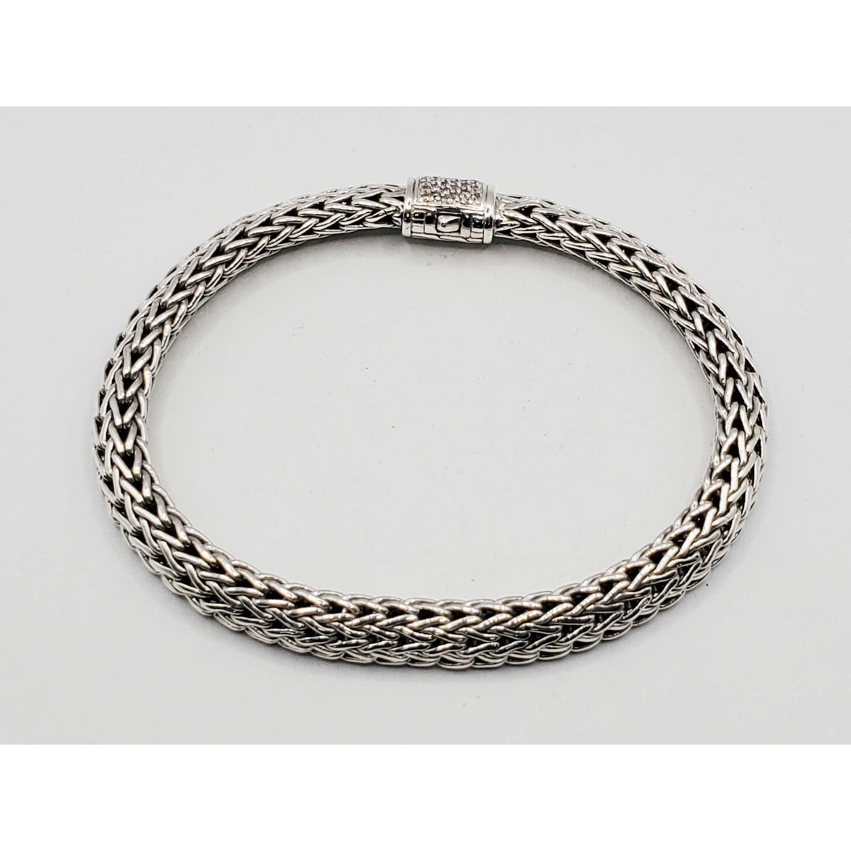 John Hardy 4.5mm Diamond Icon Bracelet Sterling Silver Size L