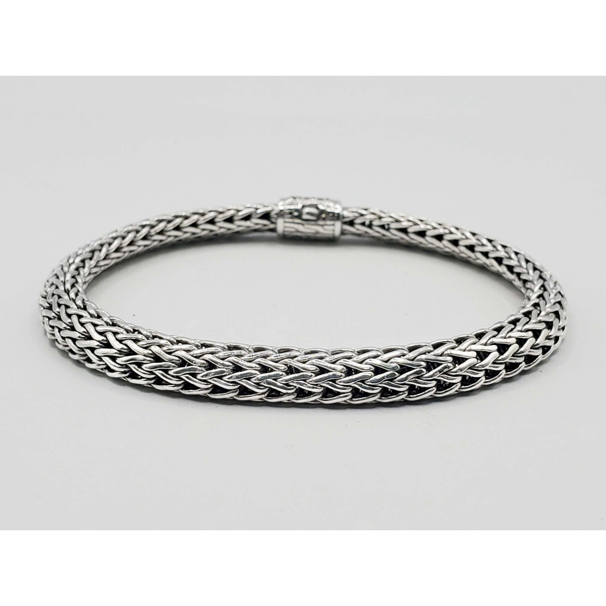 John Hardy 4.5mm Diamond Icon Bracelet Sterling Silver Size L