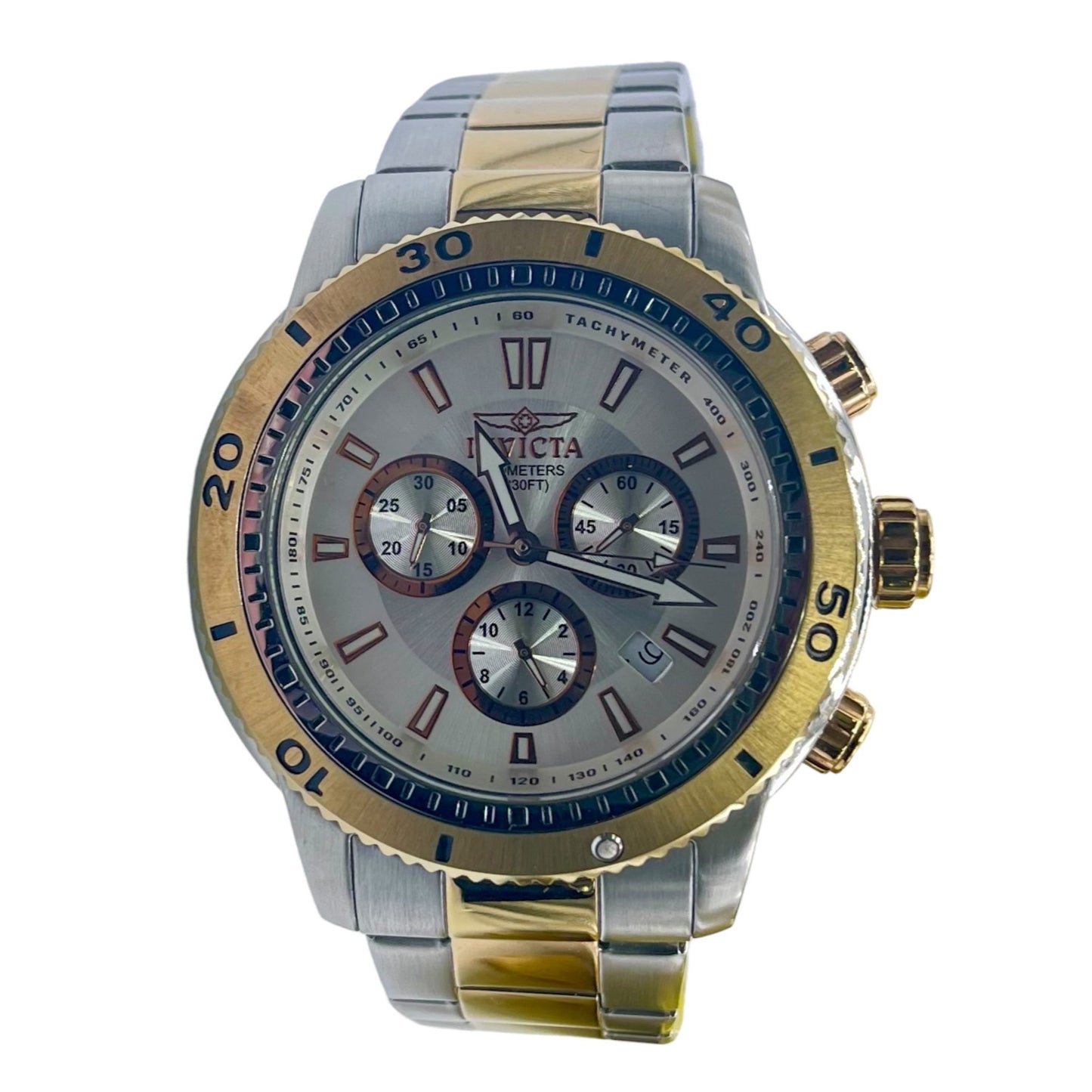 Invicta Men's Wristwatch Gold and Silver Tone Model 1204 Stainless Steel Watch