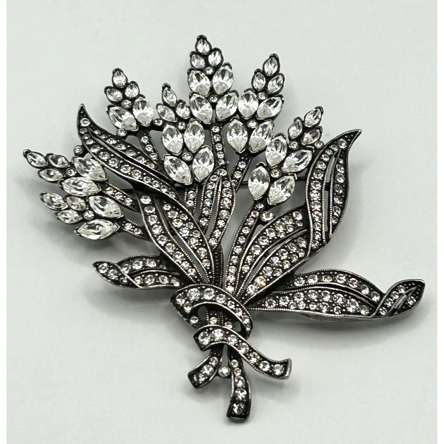 Vintage Estate by Monet Limited Edition Brooch 144/500 Floral Clear Rhinestones