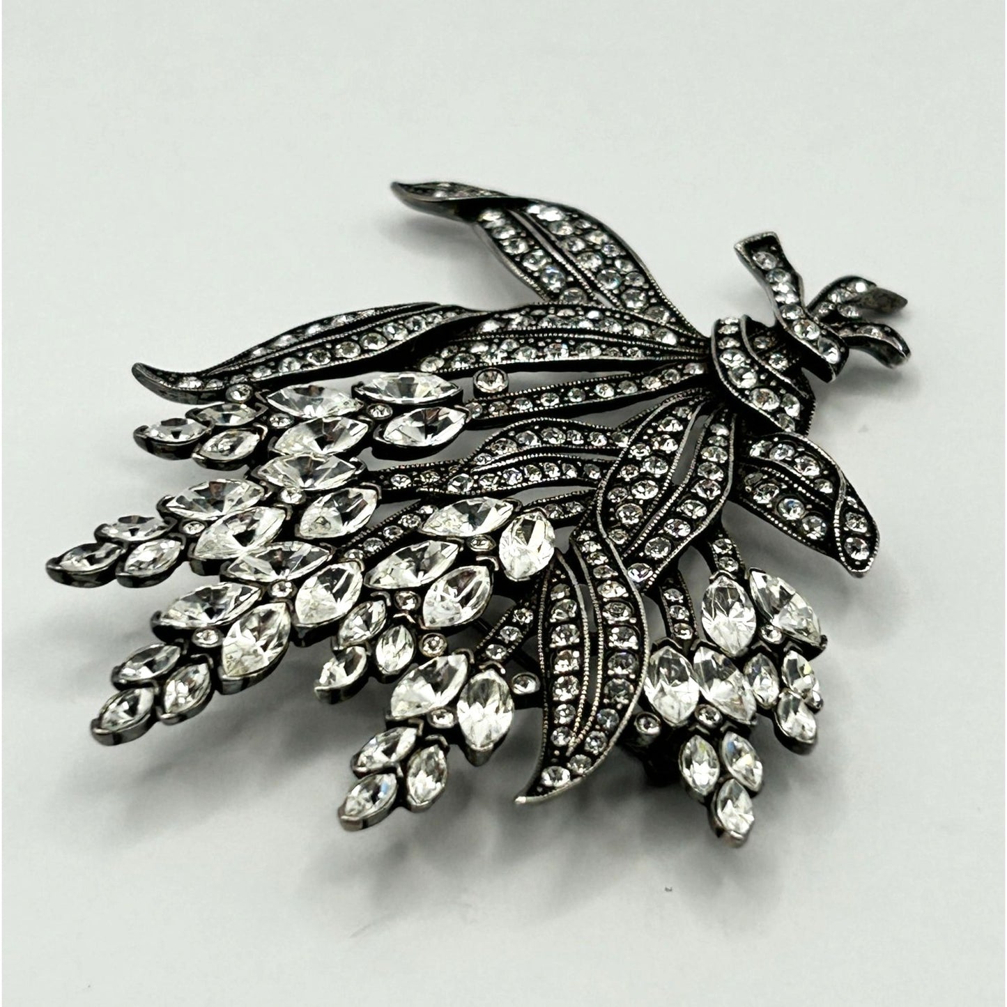 Vintage Estate by Monet Limited Edition Brooch 144/500 Floral Clear Rhinestones