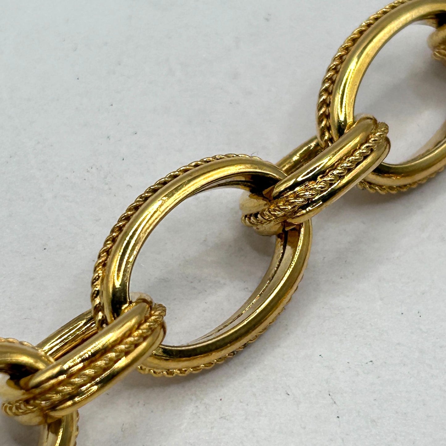 ITAOR ITALY CA Vermeil 925 Sterling Silver Oval Links Choker Necklace Gold Tone