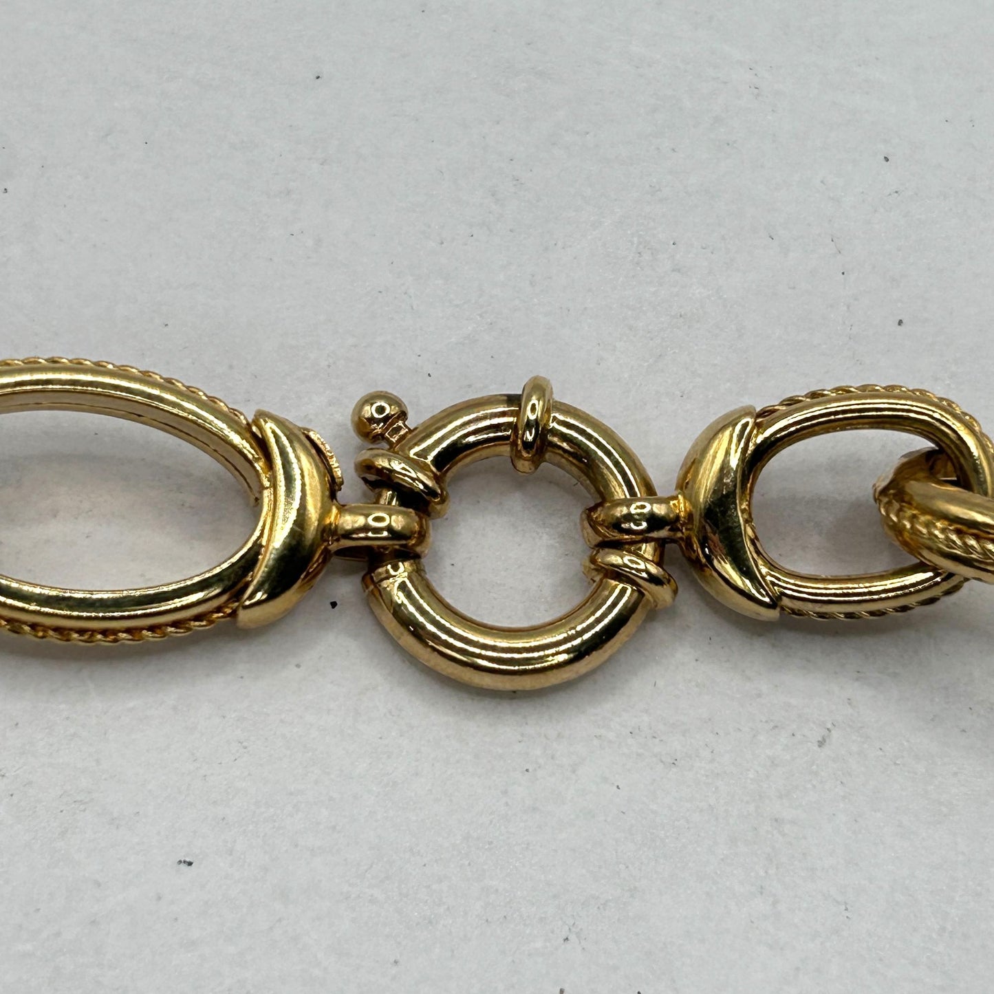 ITAOR ITALY CA Vermeil 925 Sterling Silver Oval Links Choker Necklace Gold Tone