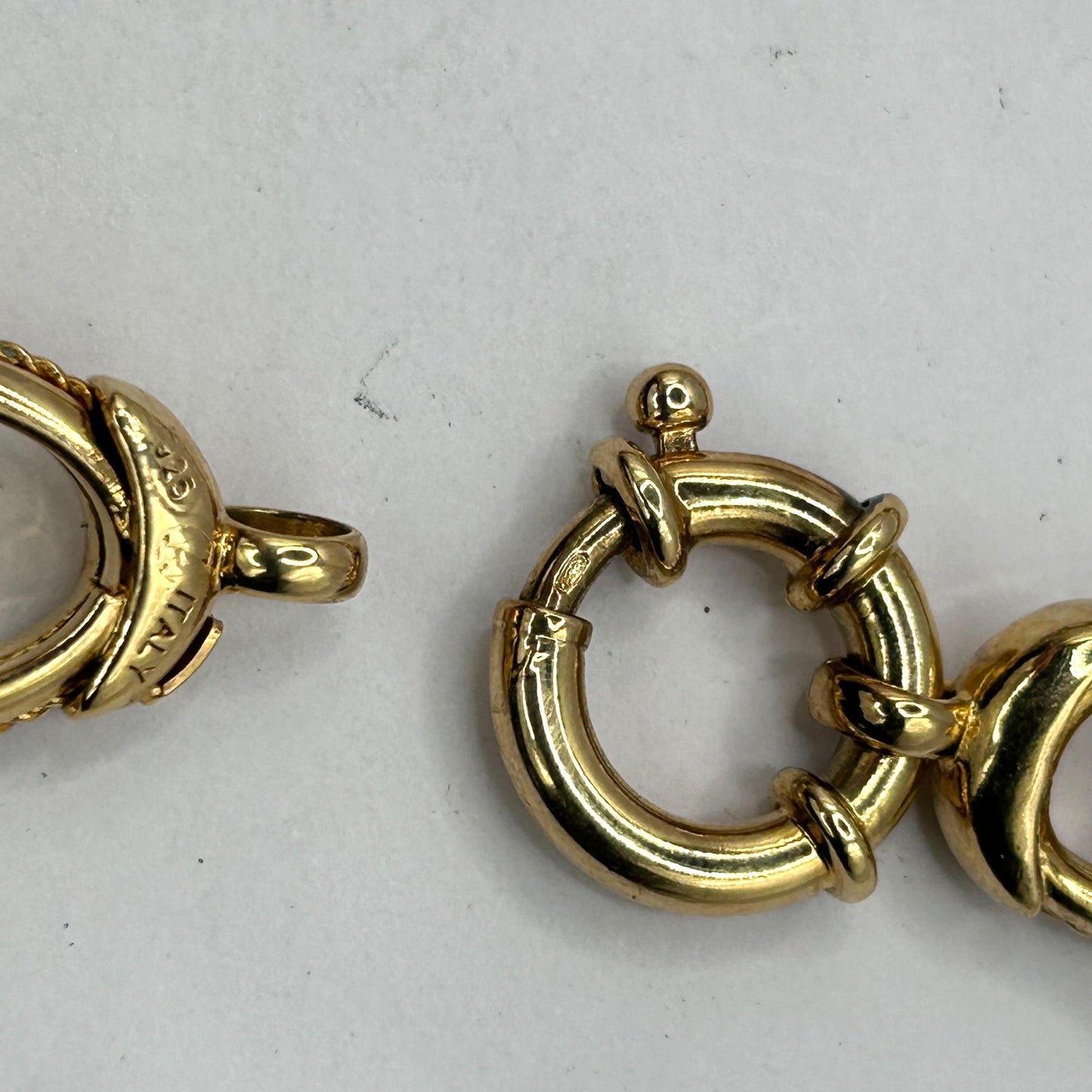 ITAOR ITALY CA Vermeil 925 Sterling Silver Oval Links Choker Necklace Gold Tone