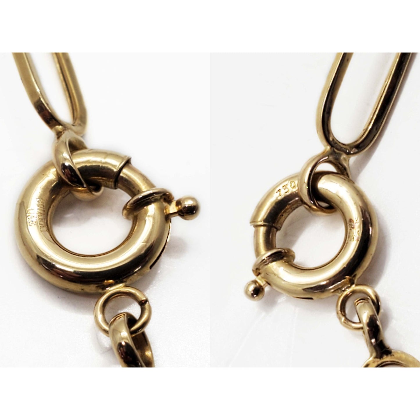 6mm Wide Paperclip Chain Necklace 18k Gold 17" Long