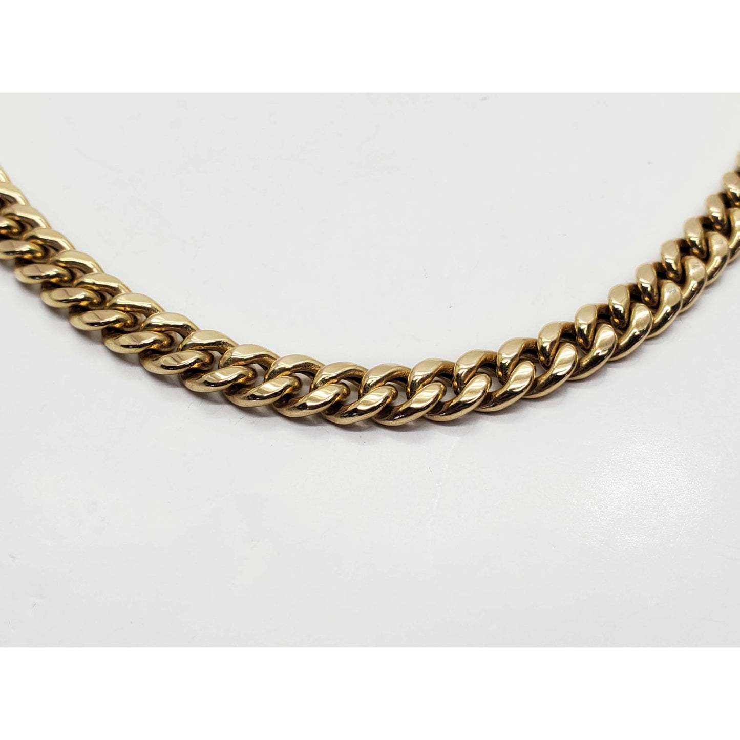 7.4mm Wide Cuban Link Chain Necklace 10k Gold 26" Long