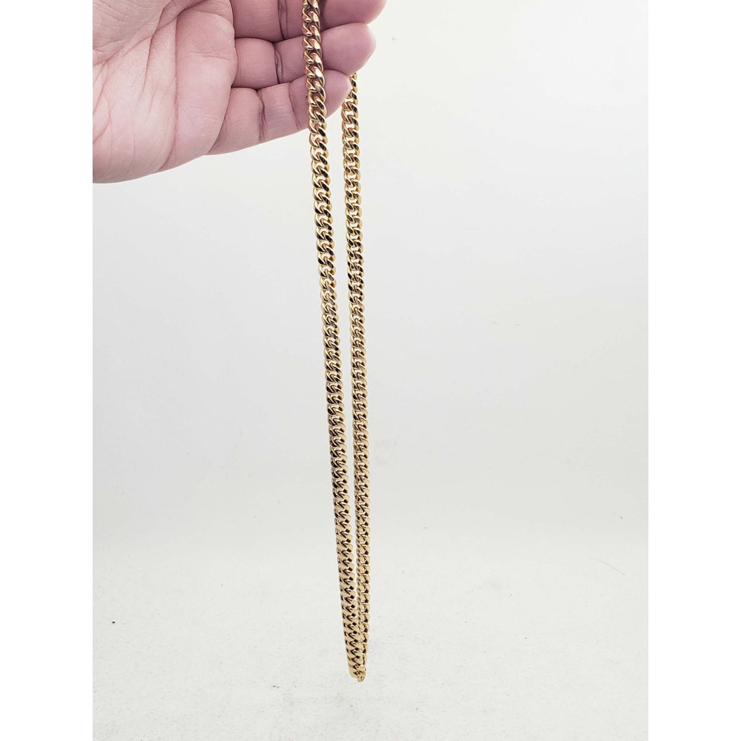 7.4mm Wide Cuban Link Chain Necklace 10k Gold 26" Long