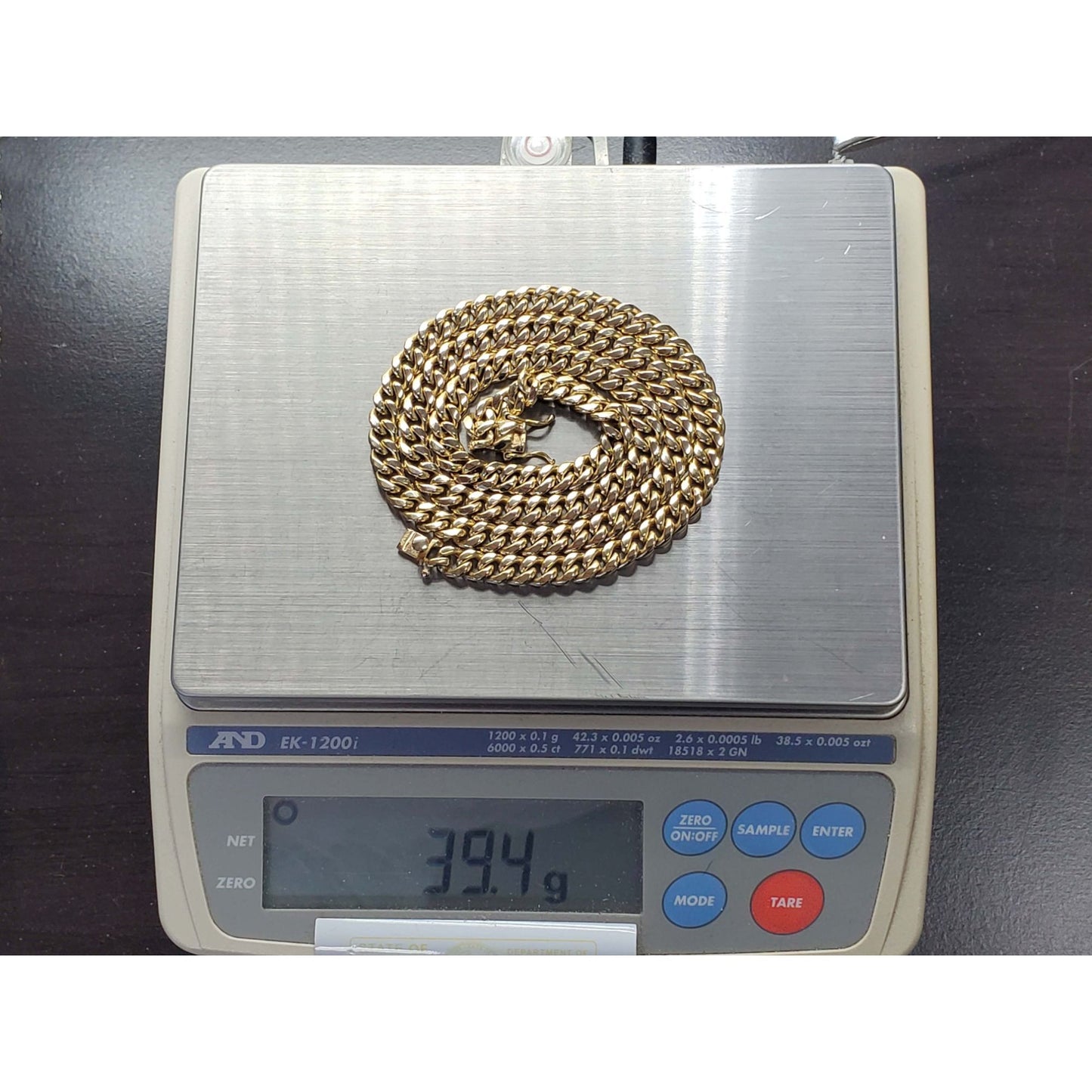 7.4mm Wide Cuban Link Chain Necklace 10k Gold 26" Long