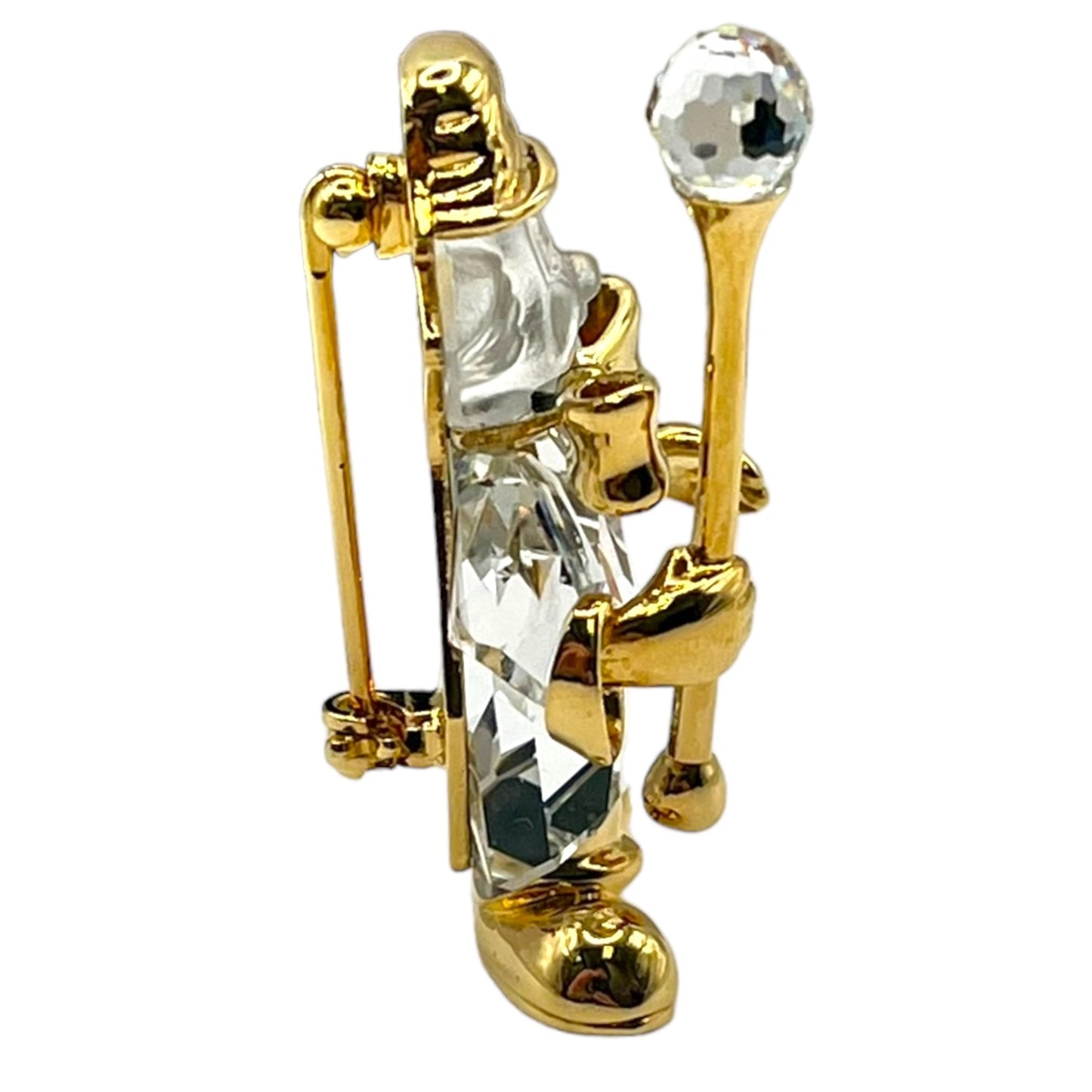 Swarovski Conductor Clown Crystal Memories Accessories Brooch Gold Tone 220312